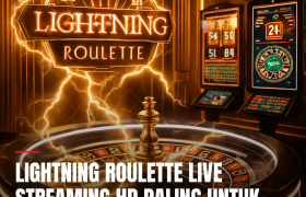 Live casino setting dengan tema Lightning Roulette.